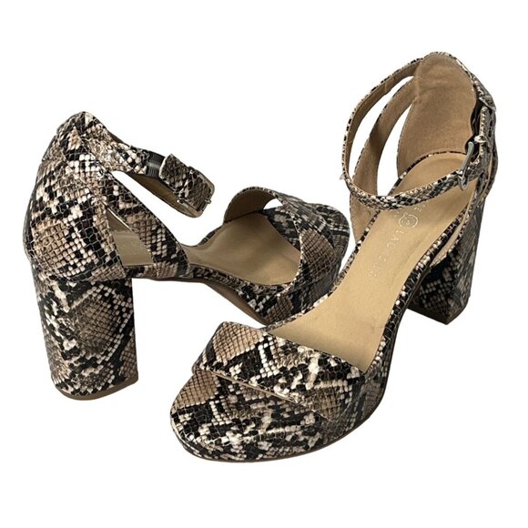 Chinese Laundry Womens Size 10 Snakeskin Print High Heel Sandals - Picture 1 of 14